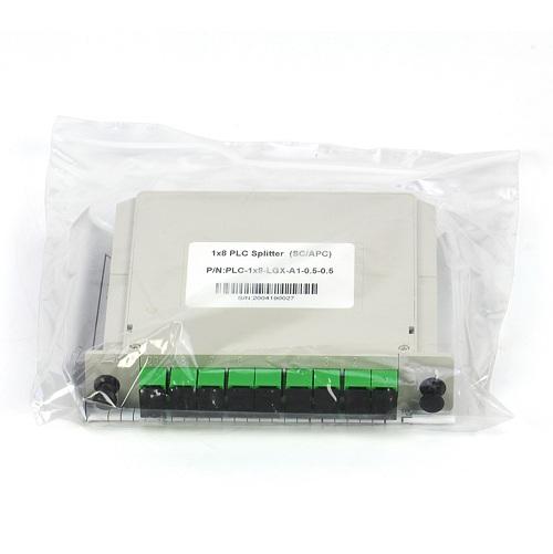 1x8 अनुसूचित जाति/APC Single Mode G657A1 LGX Cassette Fiber Optic Pनियंत्रण रेखा Splitter in FTTx 0