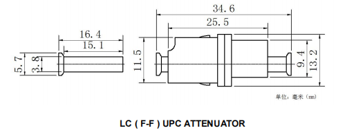 Metal नियंत्रण रेखा/UPC Fixed Female-Female Fiber Optic Attenuator for Signal Attenuation 1